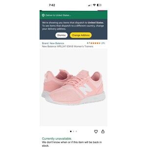 Women’s New Balance 247 Pink Shoes Size 6 Sneakers